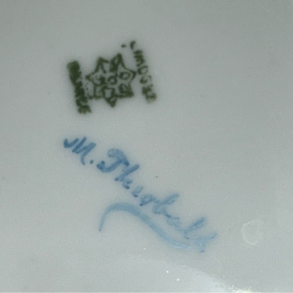 Limoges Porcelain with Green and Blue Markings - Picture 2 of 3